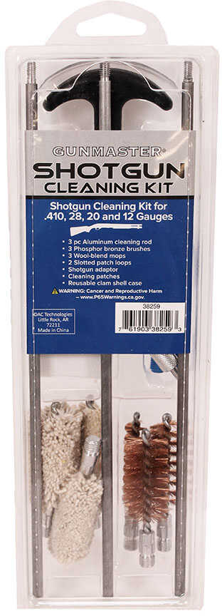 DAC Gunmaster Universal Shotgun Cleaning Kit 14 Pieces Comes in Reusable Clamshell 38259