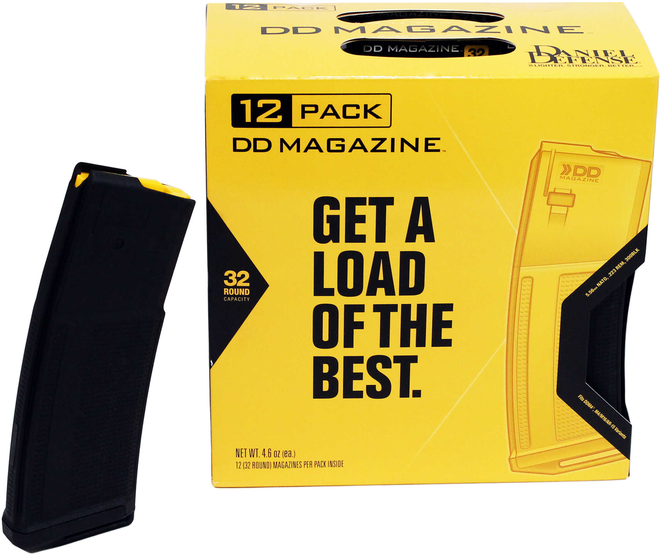 Daniel Defense DD Magazine 556NATO Compatible with AR15 32 Rounds Matte Finish Black Pack of 12 Magazines 13-072-00160-0
