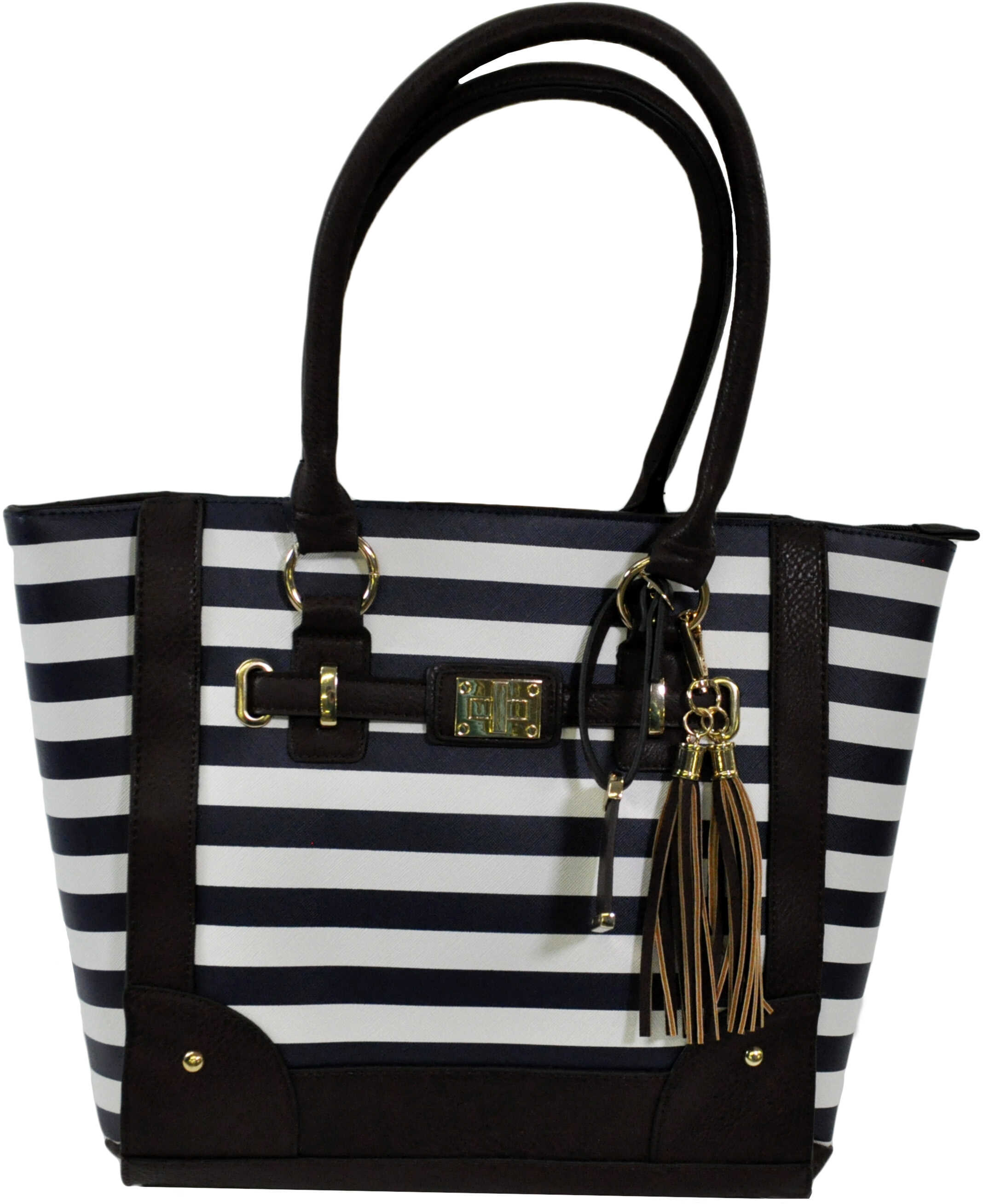 BDOG TOTE PURSE W/HSTR NAVY STRIPE