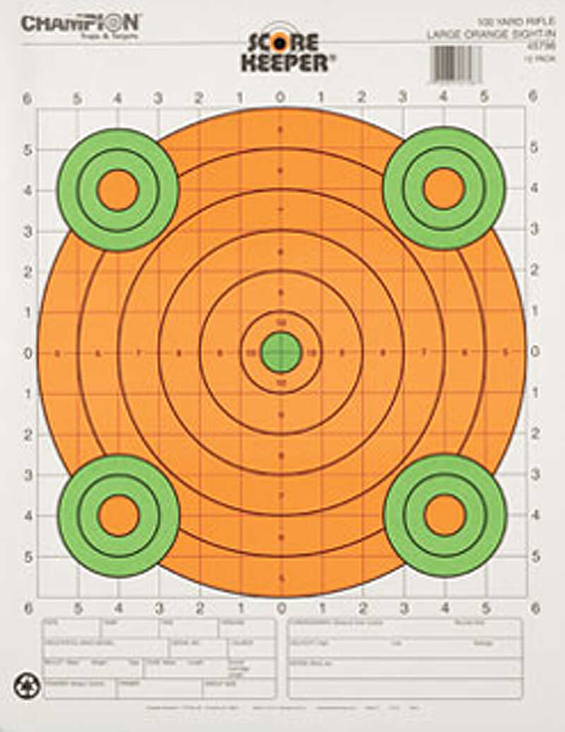 Champion Targets 45796 Score Keeper 100 yds Large Green/Orange 12 Pk