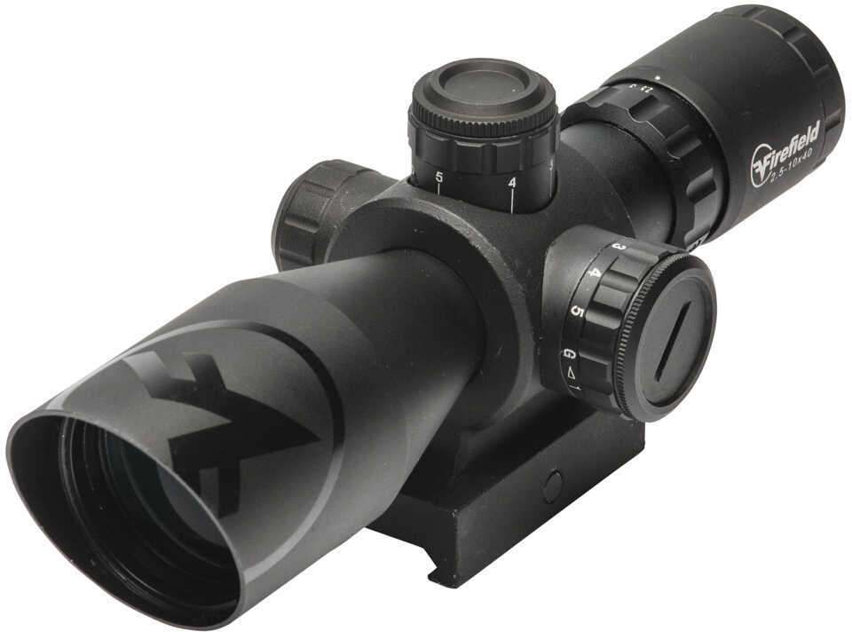 Firefield Barrage Rifle Scope - 2.5-10x40mm Red Laser Mil Dot Reticle Black Matte