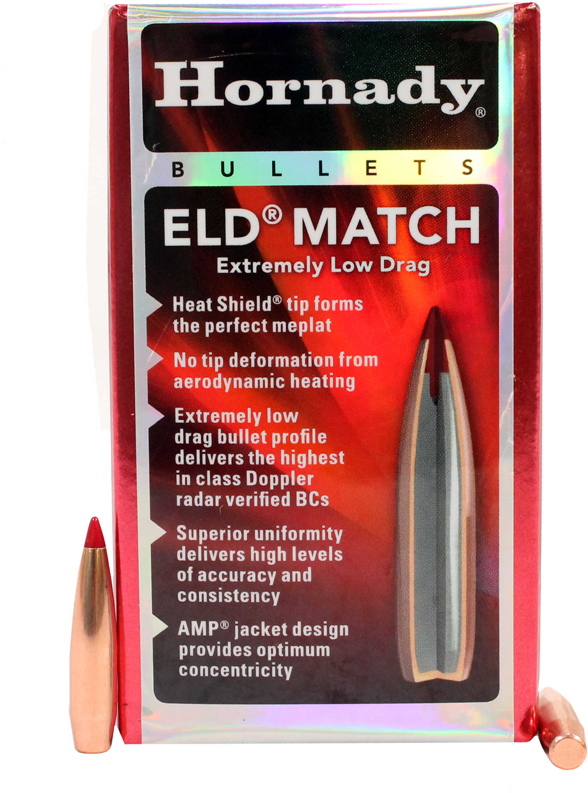 Hornady ELD Match Bullets With Heat Shield .22 Cal .224" 75 Gr 100/ct