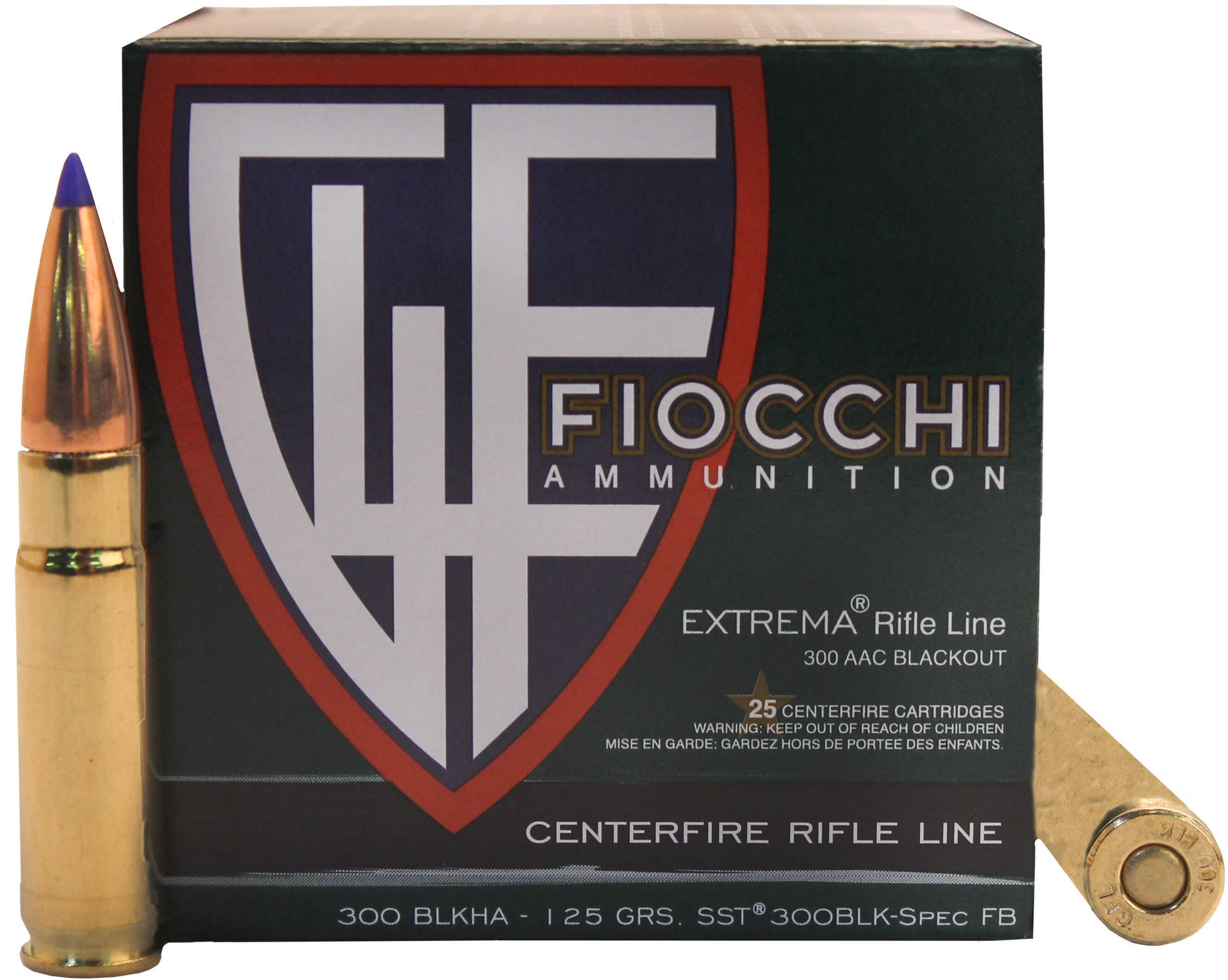 300 AAC Blackout 125 Grain SST 25 Rounds Fiocchi Ammunition