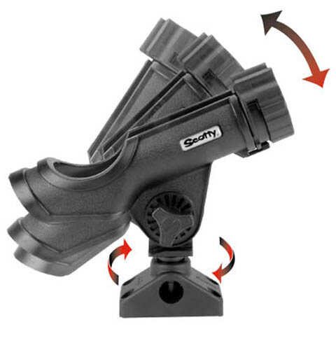Scotty Powerlock Rod Holder with 0241 Side Deck Mount Black