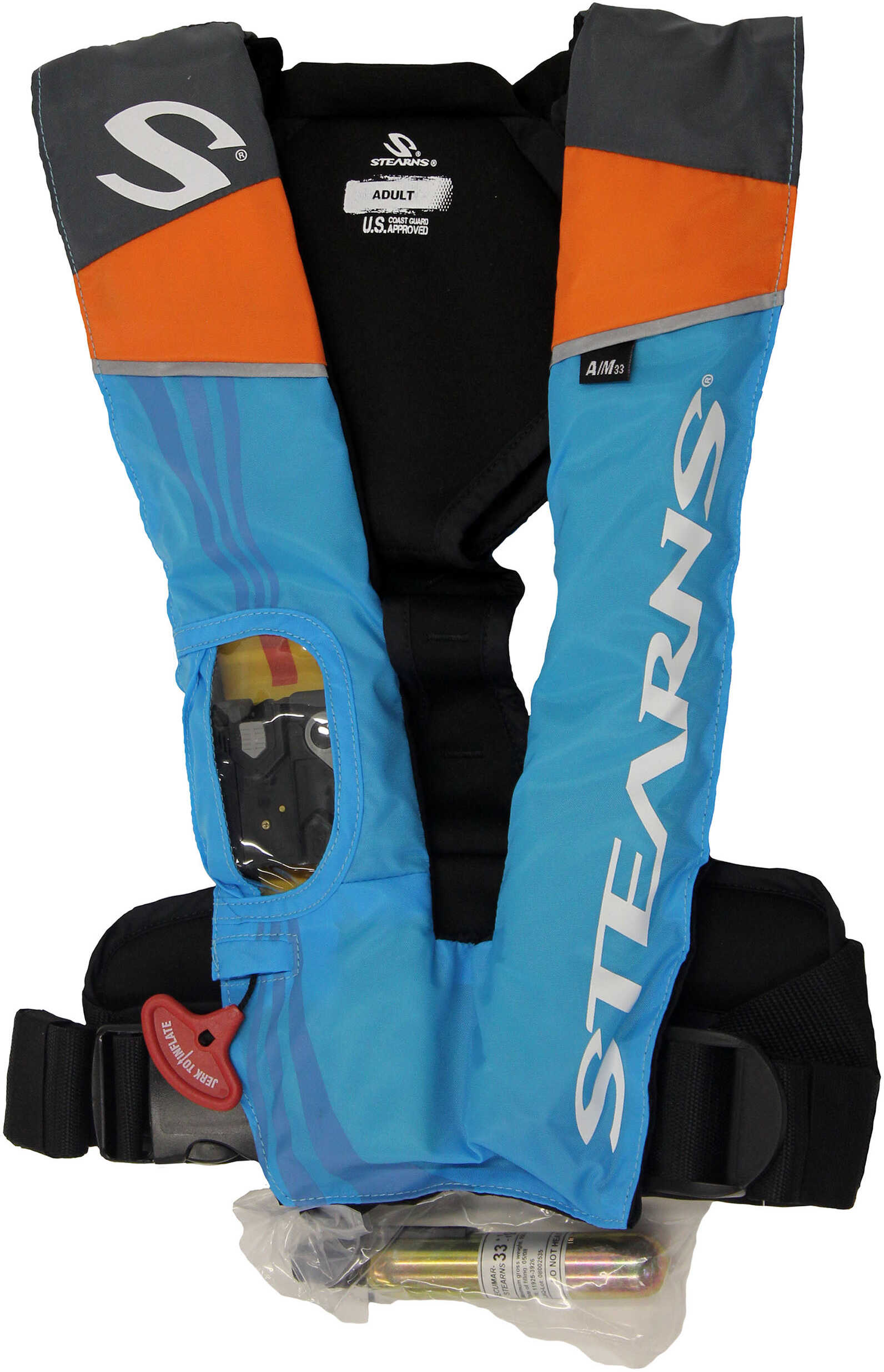 Stearns 1493 A/M - 33g Auto/Manual Inflatable PFD - Blue/Orange/Grey