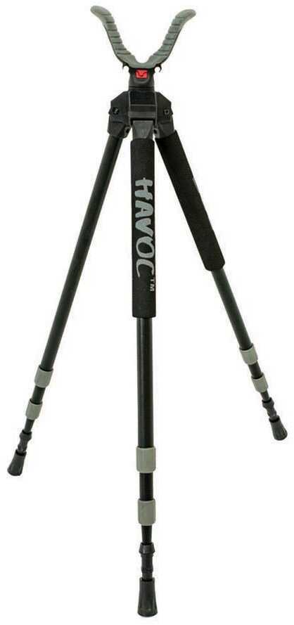 Bog-Pod 1100479 Havoc Tripod 22"-50" Vertical Adjustment 360 Degree Pan Black Aluminum Foam Grip Rubber Feet