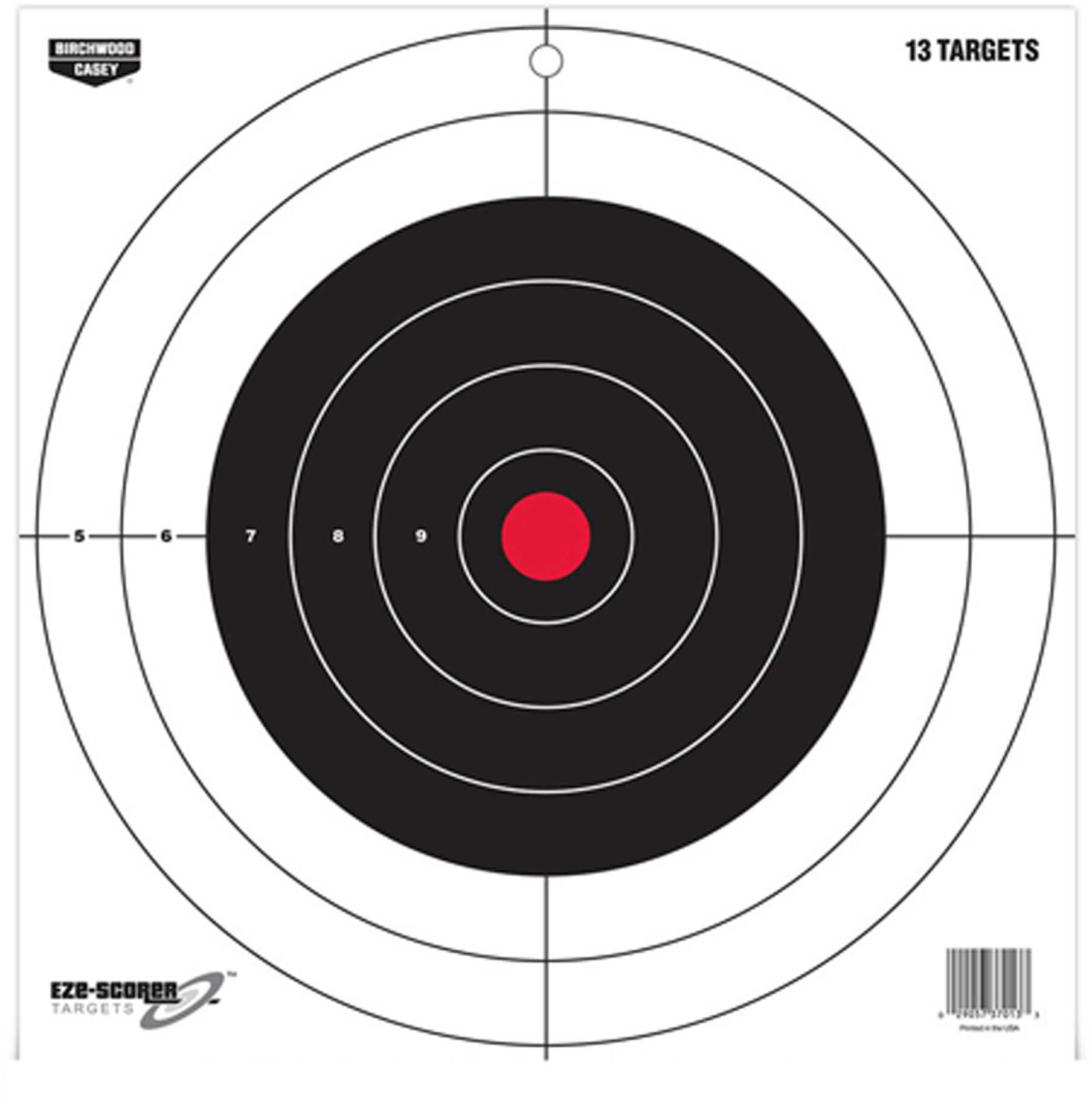 Birchwood Casey 37013 EZE-Scorer Bulls-Eye Paper 12" X Bullseye Black/Red/White 13 Pack