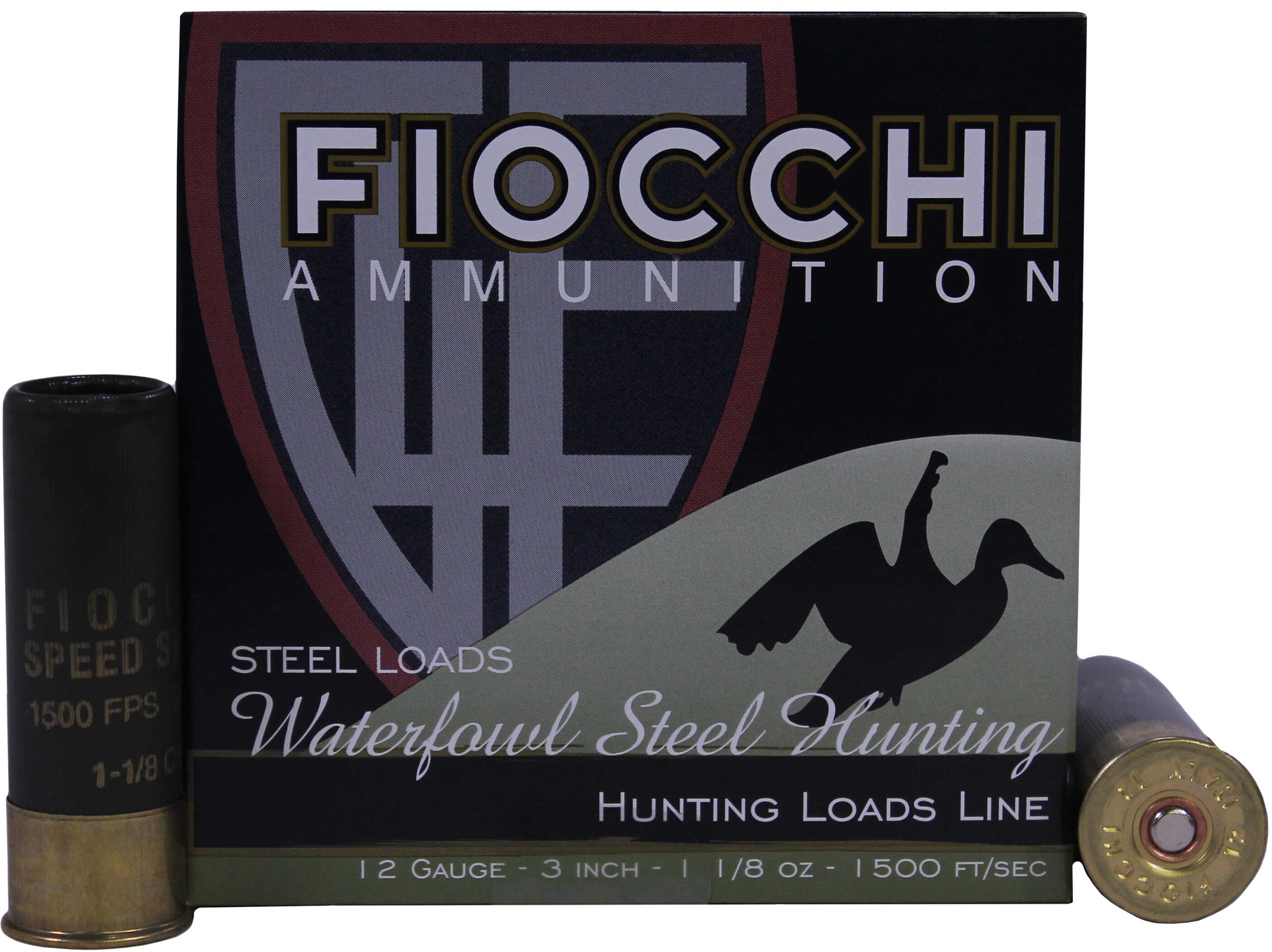 12 Gauge 3" Steel #2  1-1/8 oz 25 Rounds Fiocchi Shotgun Ammunition