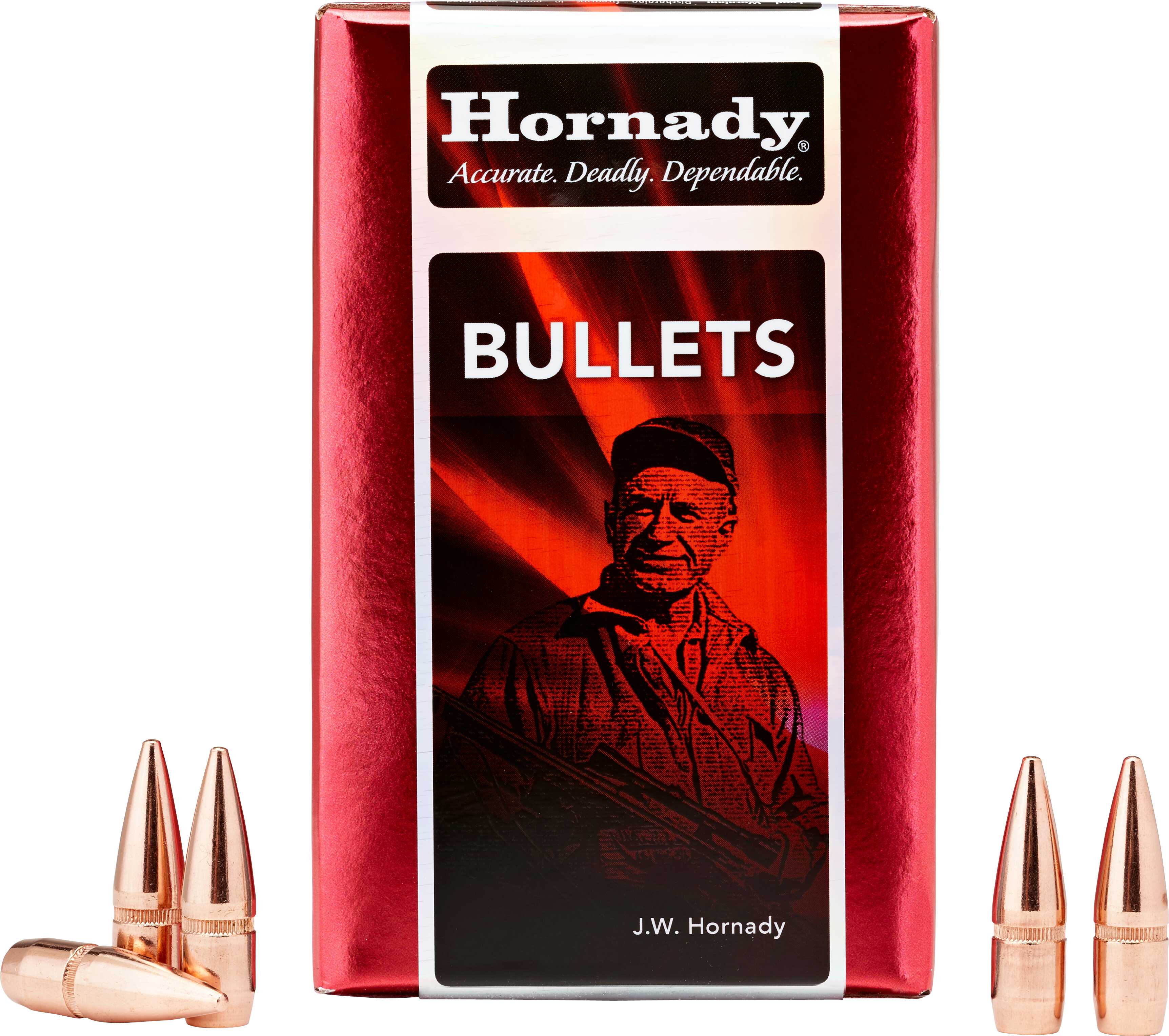 Hornady 25 Caliber .257 Diameter 117 Grain Boat Tail Spire Point With Cannelure 100 Count