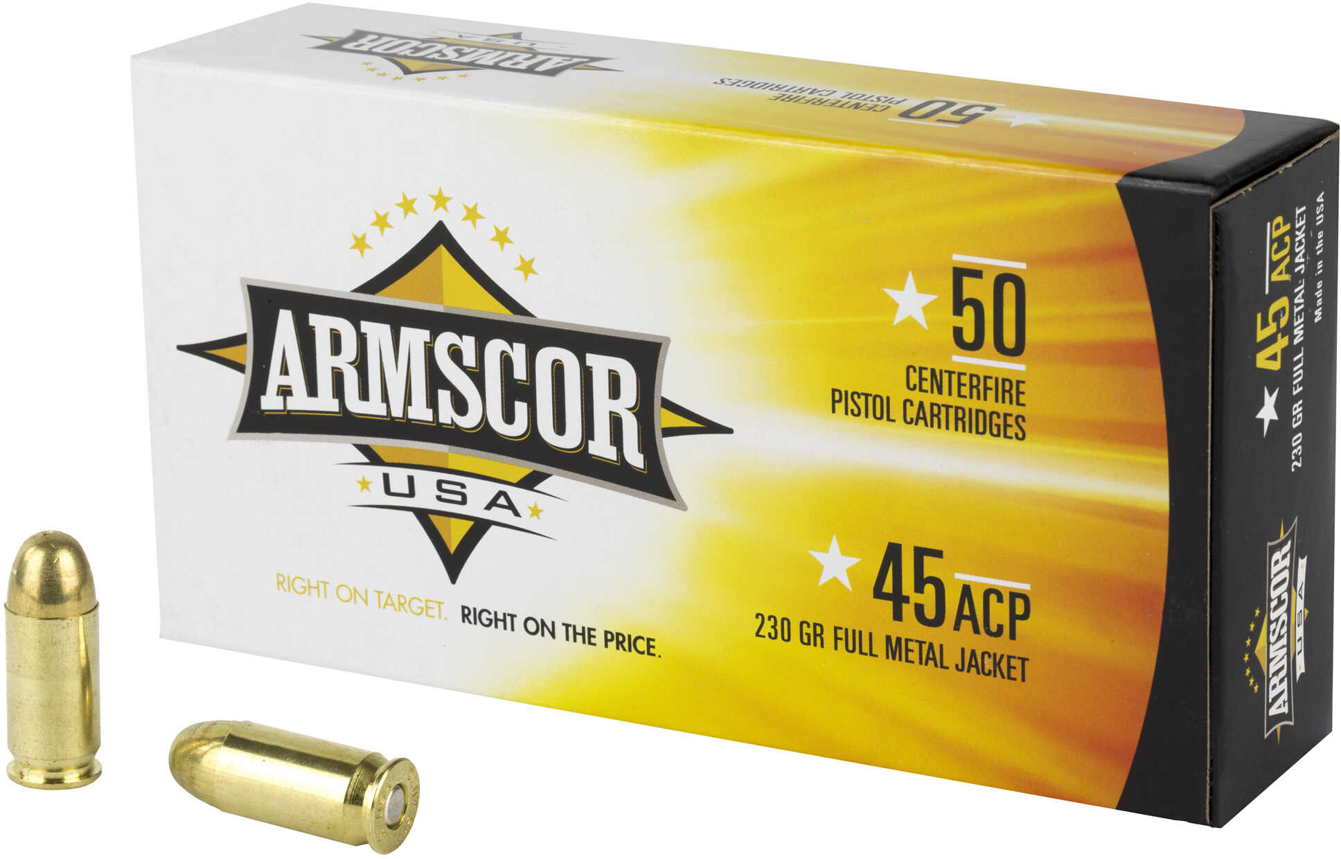 Armscor 45 ACP Full Metal jacket 230 Grain Ammunition, 50 Rounds Per Box Md: FAC4512N
