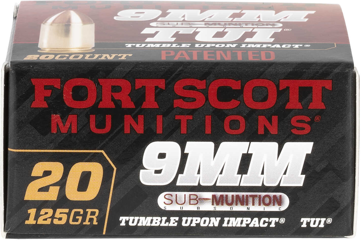 9mm Luger 125 Grain solid 20 Rounds Fort Scott Munitions Ammunition