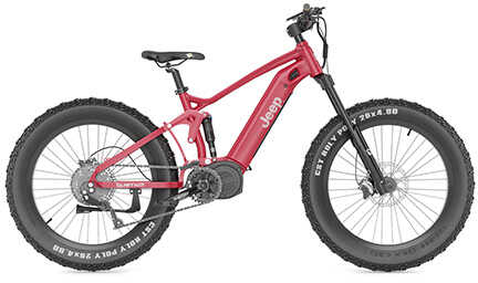 QuietKat Jeep Bike Red Large 6'+/SRAM 9-Speed/ 1000 Watt (Mid-Drive) Motor