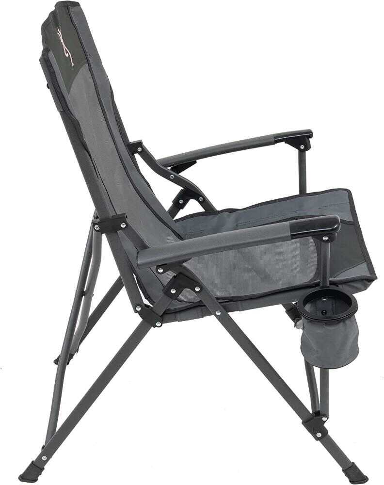 Alps Browning Fireside Camping Chair Charcoal/Grey With Pink Buckmark