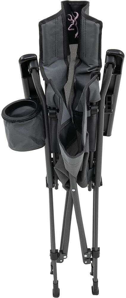 Alps Browning Fireside Camping Chair Charcoal/Grey With Pink Buckmark