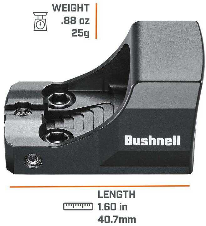 Bushnell RXC200 RXC-200 Compact Reflex Sight Black 1X21mm 6 MOA Red Dot Reticle Handgun