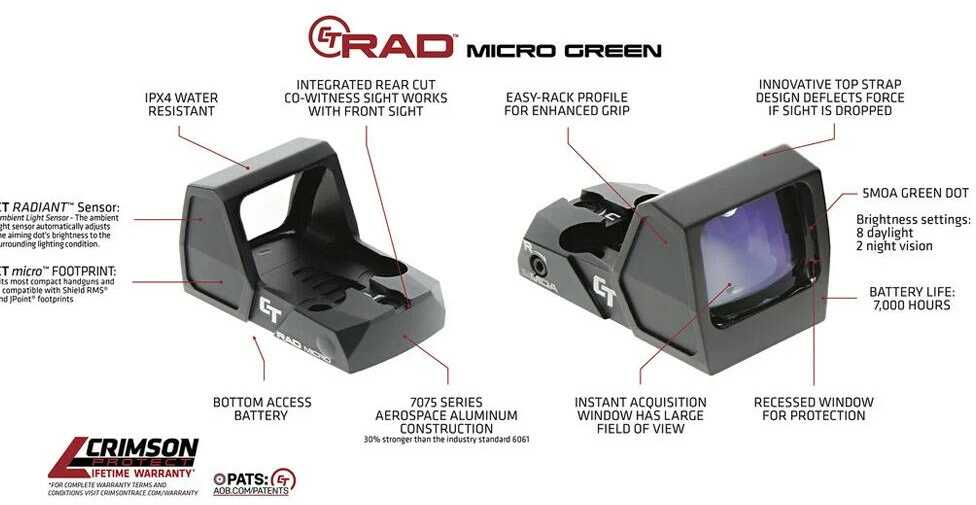 CT RAD MIC PRO PSTL REFLEX GRN 5MOA