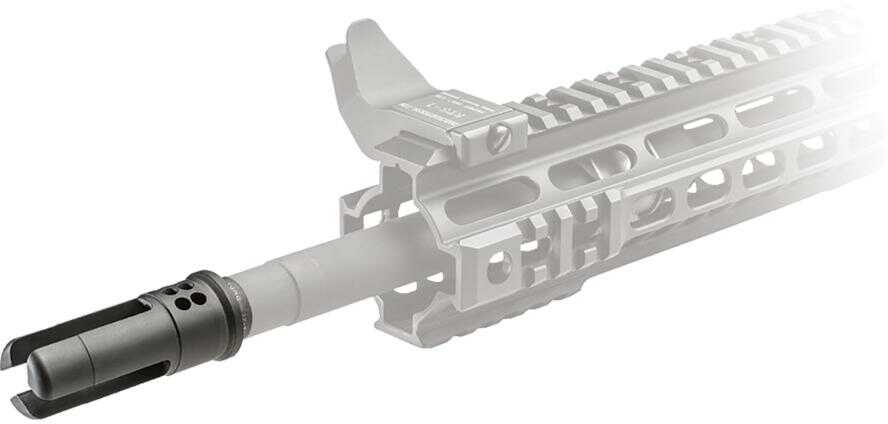 Surefire WARCOMP5561228 Open Tine Flash Hider 5.56mm 1/2"X28 tpi Black Stainless Steel