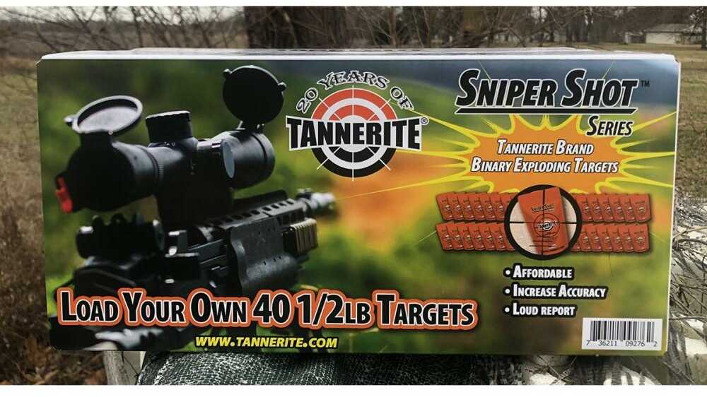 Tannerite Sniper Shot (4) 5lb. (40) Target Pouches (1) mixing jar prepacked silver catalyst earplugs SNT 40