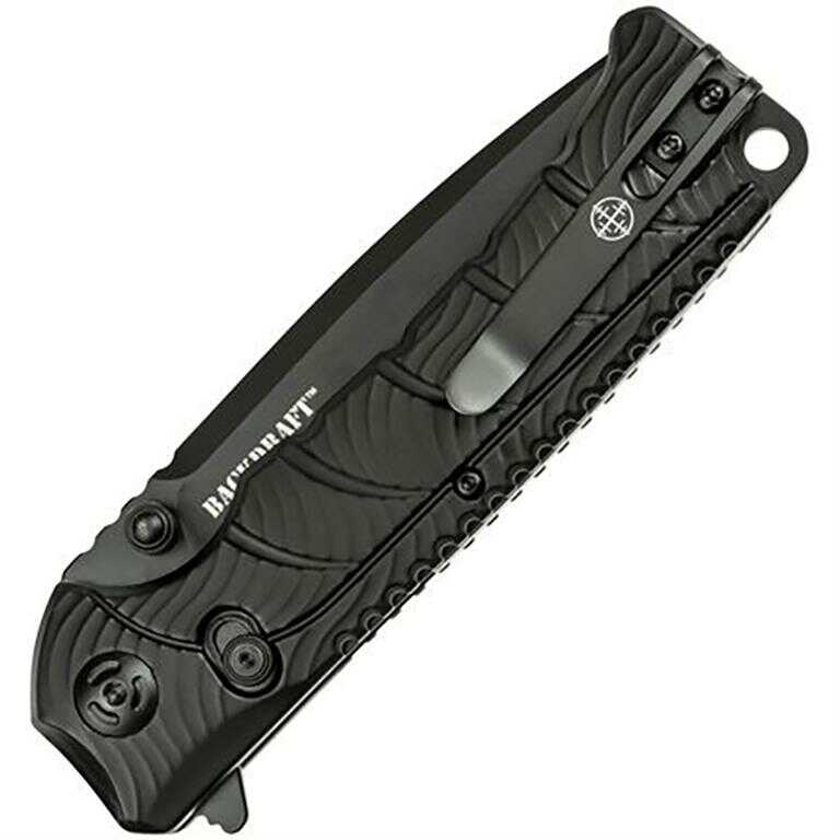 Master Cutlery Elite Tactical Backdraft Folding Knife 3 1/2" Blade Black