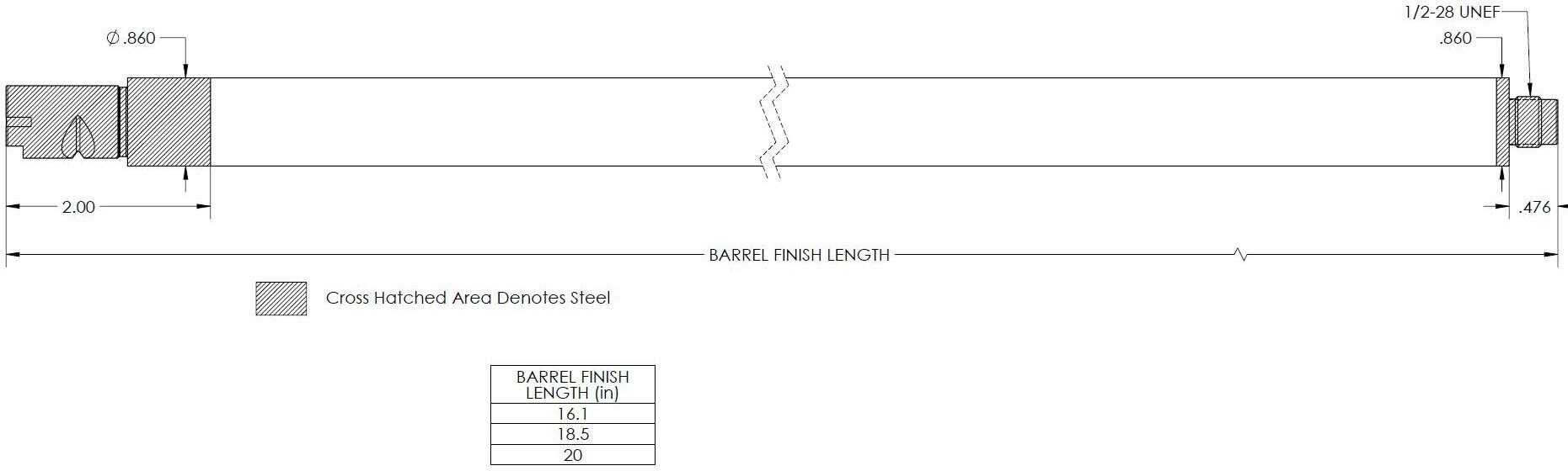 Proof Bbl Cf CZ 22LR 18.5 1-16 Threaded