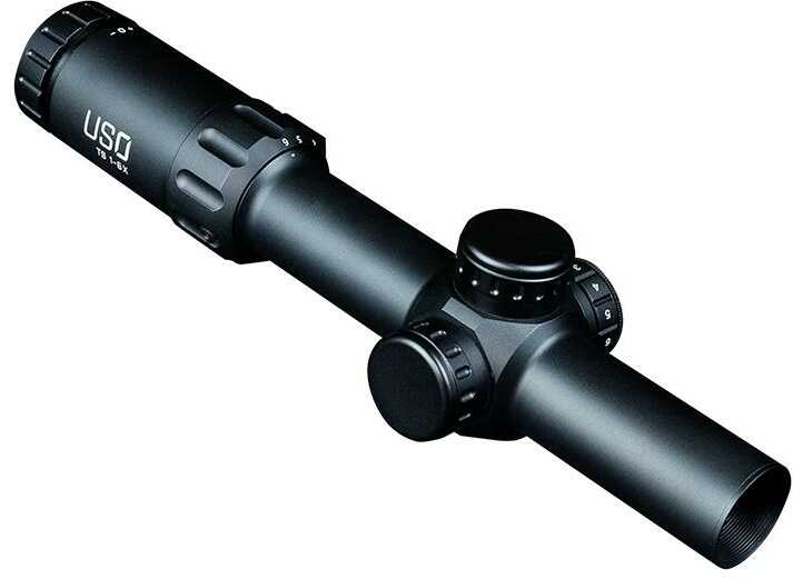 US Optics TS Series Rifle Scope 1-6X24mm 30mm Main Tube Second Focal Plane 0.5 MOA Adjustments Black Finish Simple Cross