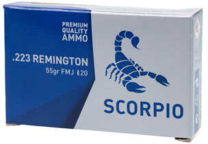 Scorpio Ammo 223 Remington 55 Gr FMJ 20 Round Box