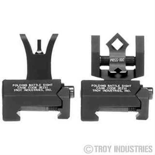Troy SSIGNCNSTBT1 BattleSight Micro Set M4 Front/DOA Rear Weapons w/Raised Top Rail Picatinny Mount Aluminum Black