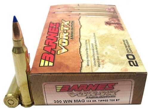 Barnes VOR-TX 300 Win Mag 150 gr Tipped TSX Boat-Tail Ammo 20 Round Box