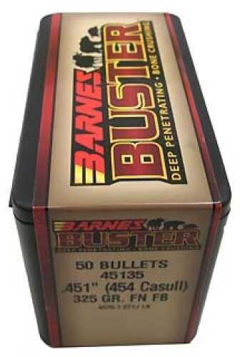 Barnes 45 Caliber .451 Diameter 325 Grain Buster 454 Casull Flat Nose Base 50 Count