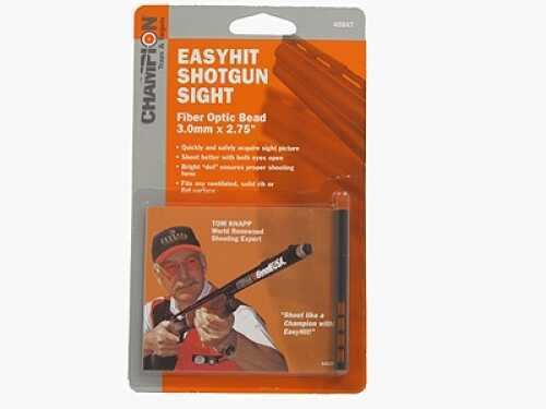 Champion Targets 45847 EasyHit Shotgun Sight 3mm-2.75" Red Fiber Optic Black