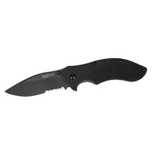 Kershaw 1605CKTST Clash Serrated 3.1" 8Cr13MoV Stainless Steel Black Oxide Drop Point Fiberglass Reinforced Nylon