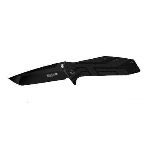 Kershaw 1990 Brawler 3" Folding Tanto Plain Black Oxide 8Cr13MoV SS Blade GFN Handle