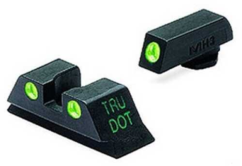 Meprolight 10224 Tru-Dot Night Sight Set Fits Glock 17/19/22/23/31-35/37/38 Tritium Green Front/Rear Black