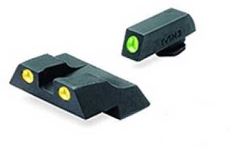 Meprolight USA 102263201 Tru-Dot Day/Night Tritium Sights for Glock 26/27 Fixed Green Yellow Black Frame