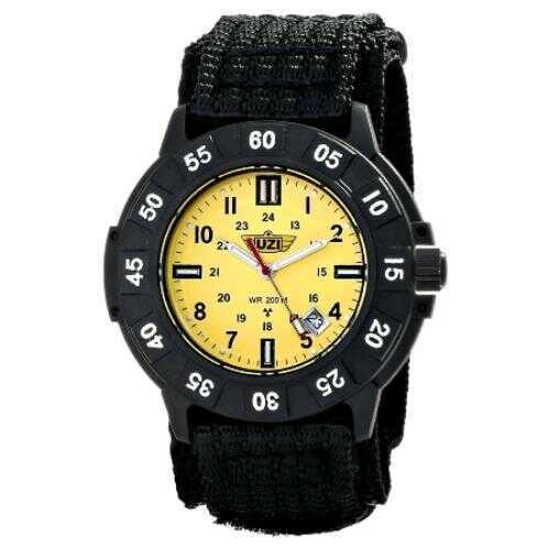 Uzi Protector Tritium Watch With Yellow Face Nylon Strap