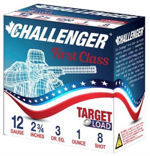 12 Gauge 2-3/4" Lead #8  1 oz 250 Rounds Challenger Shotgun Ammunition