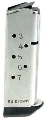 Ed Brown Magazine 45ACP 7Rd Stainless Fits 1911 Includes 1 Thick and 1 Thin Base Pad 847