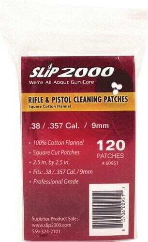 Slip 2000 (SPS Marketing) 60951 Rifle And Handgun Cleaning Patches .38/.357/9mm/10mm 2.5" X 120 Pk