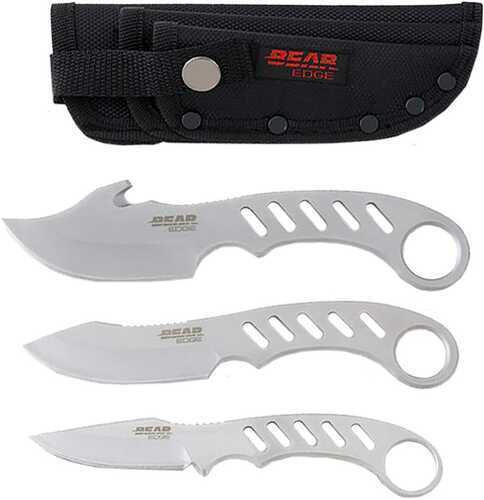 Bear Edge 3 Piece Game Set W/ Nylon Sheath 440 Stainless