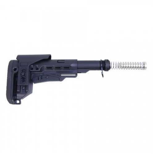 Guntec USA AR-15 Multi Caliber Collapsible Stock With Adjustable Cheek Riser MCS-R Color: Black