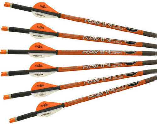 RAVIN XBOW Arrow Carbon W/2" Offset VANES 400 Grains .003" 6Pk