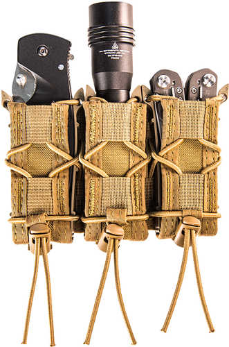 High Speed Gear 11PT03Cb Taco MOLLE Triple Pistol Cordura/Polymer Coyote Brown