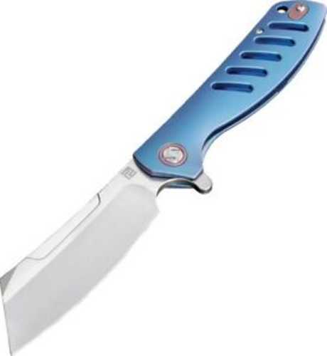 Artisan Tomahawk Folder 3.94in M390 Blade Blue Titanium Handle