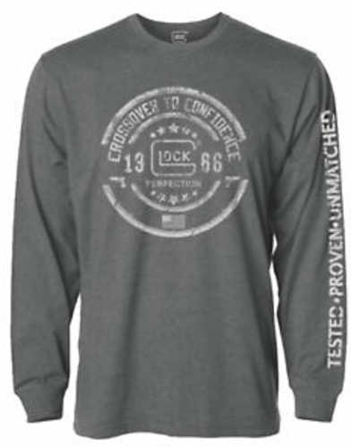 Glock ,crossover Long Sleeve Shirt, Color Gray, Size  Extra Large