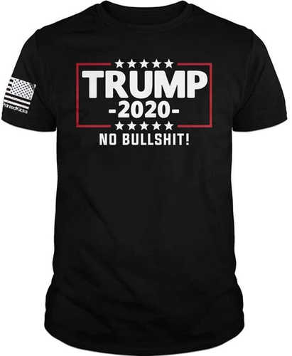 Printed KICKS Trump 2020 No Bs MEN'S T-Shirt Black Large