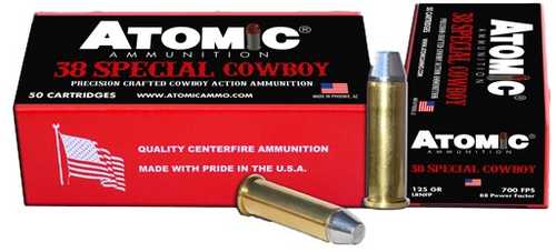 38 Special 125 Grain Lead 50 Rounds Atomic Ammunition