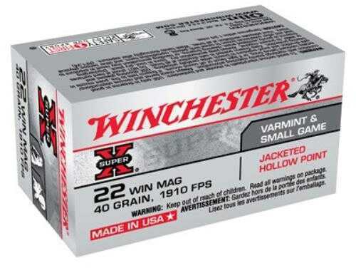 22 Win Mag Rimfire 40 Grain Hollow Point 50 Rounds Winchester Ammunition Magnum
