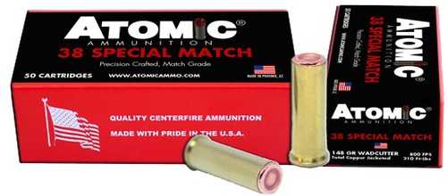 Atomic Ammunition 449 Match 38 Special 148 Gr Hollow Base Wadcutter 50 Per Box/10 Cs