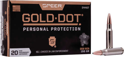 308 Win 150 Grain Gold Dot Hollow Point 20 Rounds Speer Ammunition 308 Winchester