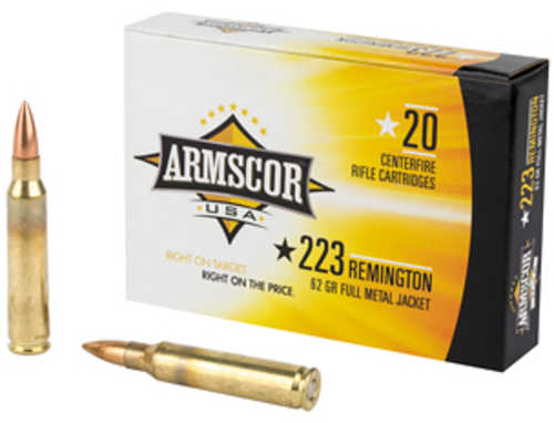 223 Rem 62 Grain FMJ 20 Rounds Armscor Ammunition 223 Remington